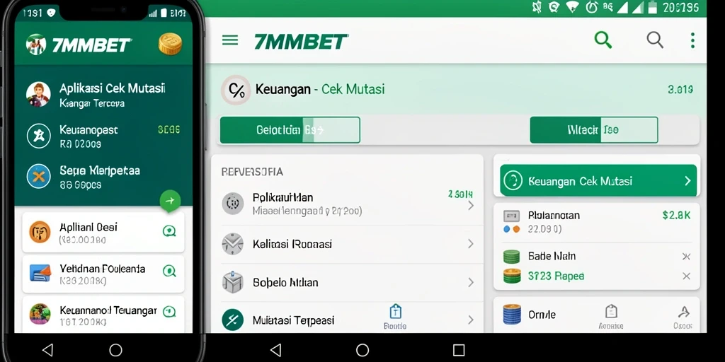 Tampilan antarmuka aplikasi Cek Mutasi 7MMBET yang modern dan informatif.