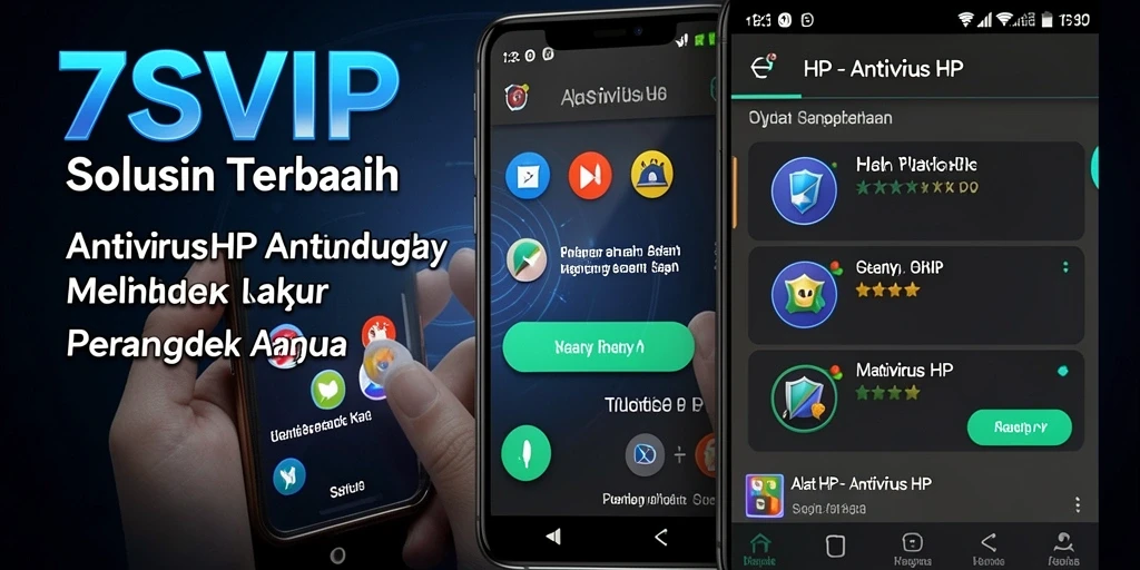 Screenshot antarmuka utama 7SVIP yang menampilkan fitur pemindaian antivirus.
