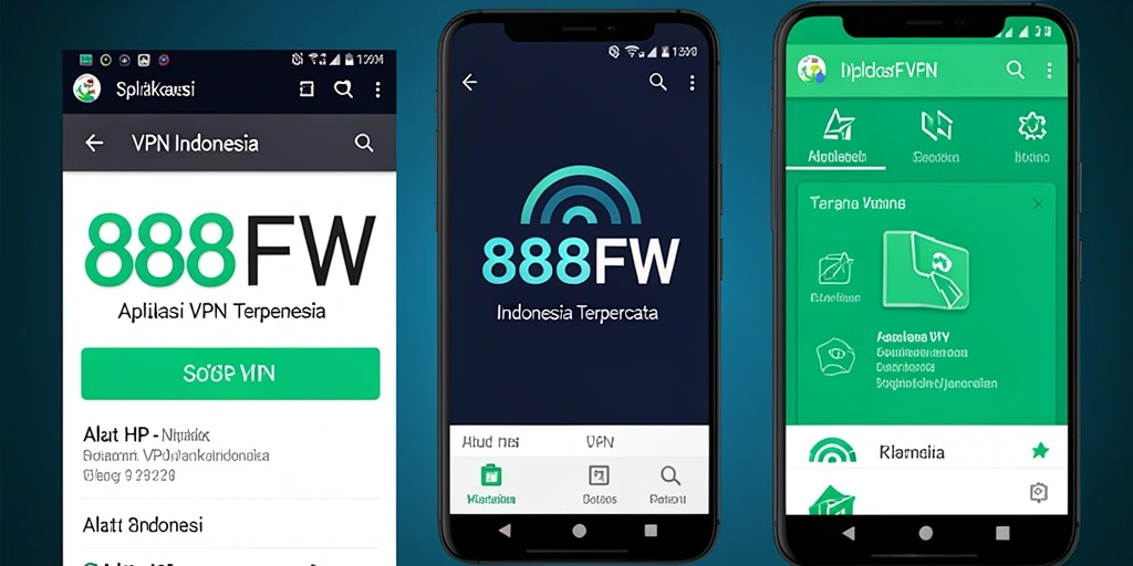 Antarmuka pengguna 888FW yang sederhana dan fungsional untuk VPN Indonesia.