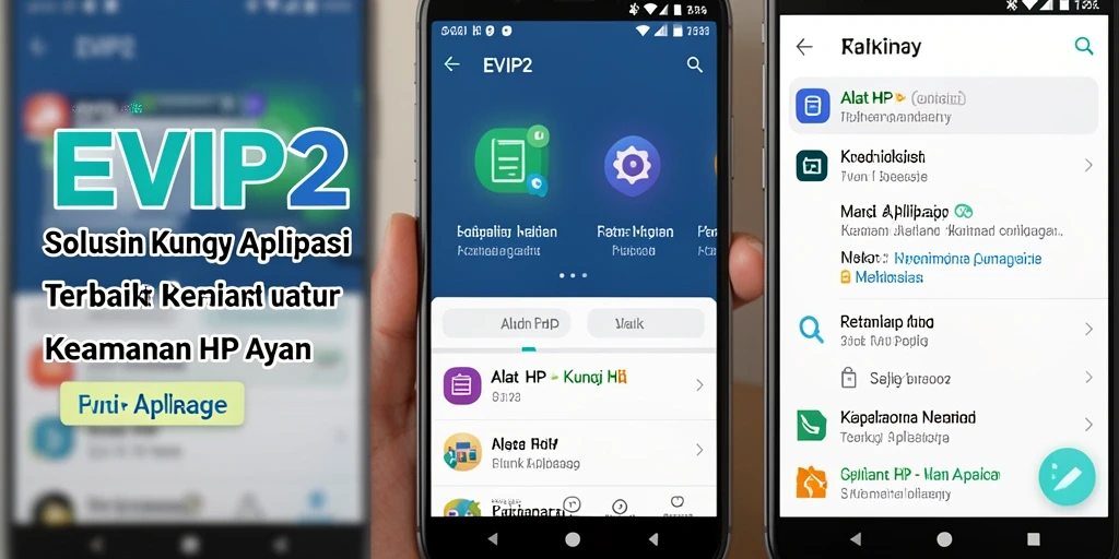 Antarmuka utama EVIP2 dengan fungsi kunci aplikasi yang sederhana.