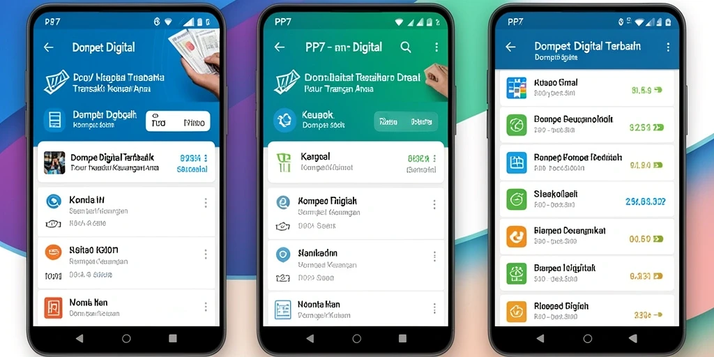 Antarmuka pengguna intuitif aplikasi Dompet Digital PP7.