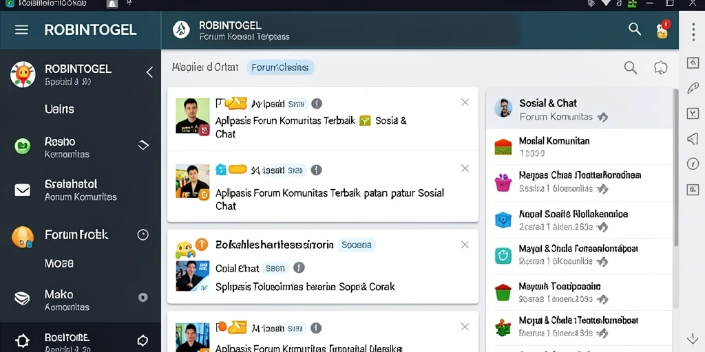 Tampilan antarmuka Forum Komunitas ROBINTOGEL yang menarik.