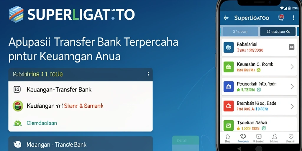 Tampilan antarmuka pengguna SUPERLIGATOTO untuk aplikasi Transfer Bank.